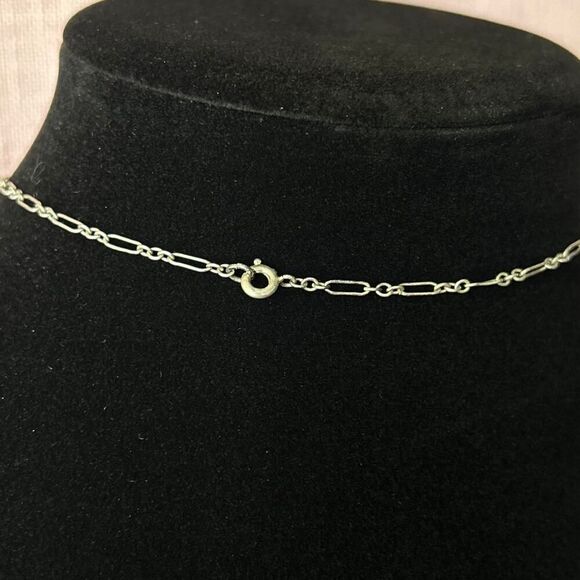 Vintage Sterling Silver 925 Butterfly Turquoise and Coral Chip Pendant 19” Chain - Picture 5 of 6